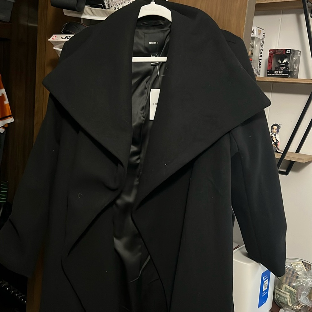 NWT Forever 21 black winter dress coat